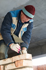 Image showing construction mason worker bricklayer