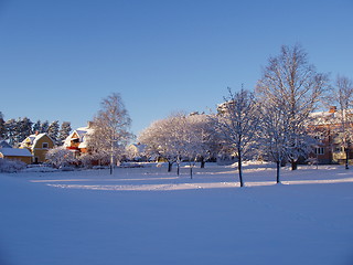 Image showing Winter in small town.