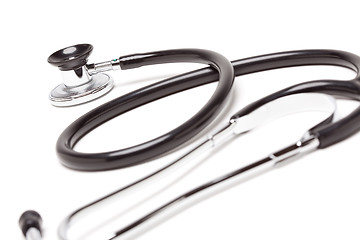 Image showing Black Stethoscope Isolated on White