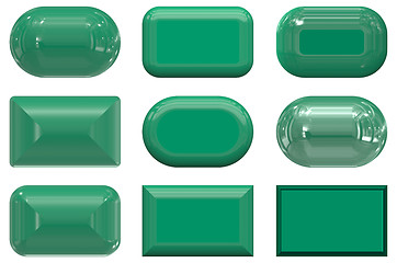 Image showing nine glass buttons of the Flag of Libya