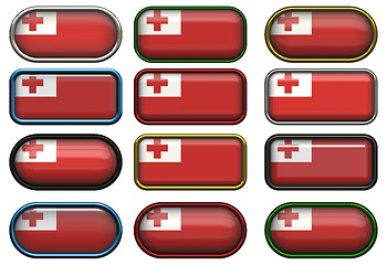 Image showing twelve buttons of the Flag of Tonga