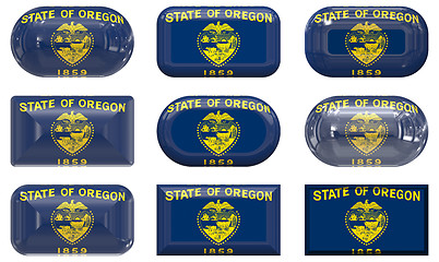 Image showing nine glass buttons of the Flag of Oregon