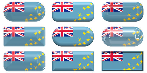 Image showing nine glass buttons of the Flag of Tuvalu