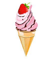 Image showing strawberry ice cream