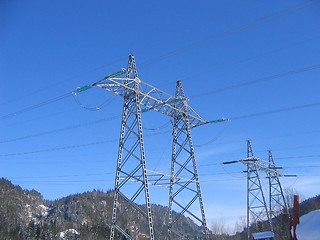 Image showing High voltage masts