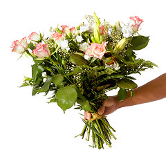 Image showing Woman holding bouquet