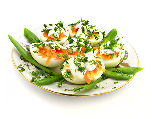 Image showing Fresh stuffed eggs