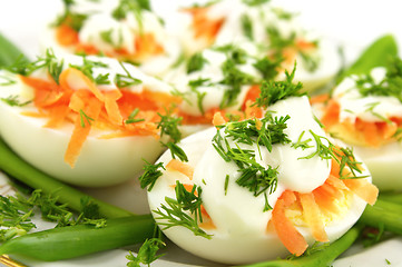 Image showing Fresh stuffed eggs