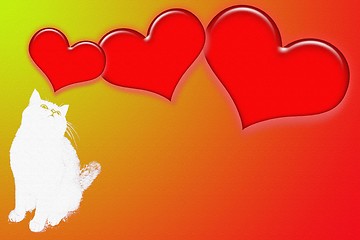 Image showing cat and heart