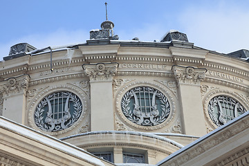 Image showing Romanian Athenaeum-detail during the winter