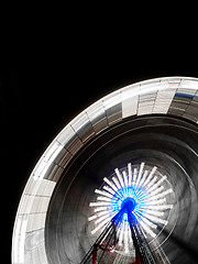 Image showing Ferris wheel at night