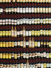 Image showing Wine bottles background