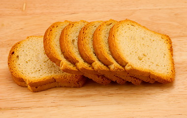 Image showing  Bread slices on the wooden