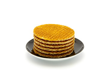 Image showing cookies on plate isolated on white background