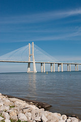 Image showing  View of the Vasco da Gama bridge - Lisbon