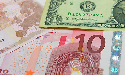 Image showing Money background , dollar and euro.