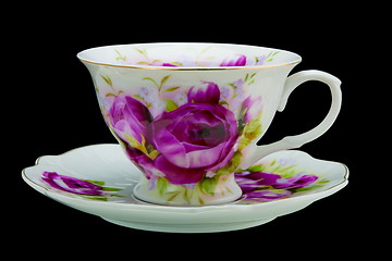 Image showing Tea cup isolated on black