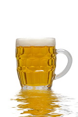 Image showing Beer mug full of lager beer