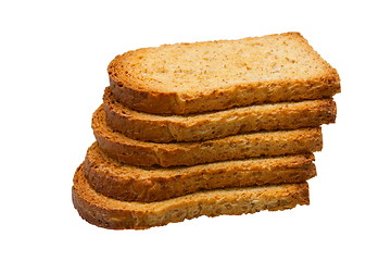 Image showing Stack of fresh toasts isolated on white