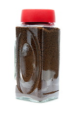 Image showing coffee in a glass jar under the white background