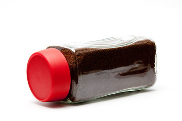 Image showing coffee in a glass jar under the white background