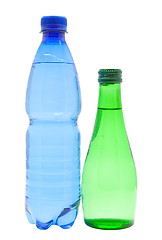 Image showing Bottles of water isolated on the white
