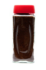 Image showing coffee in a glass jar under the white background