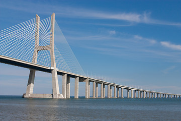 Image showing View of the Vasco da Gama bridge - Lisbon