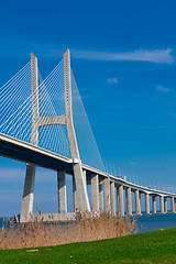 Image showing View of the Vasco da Gama bridge - Lisbon