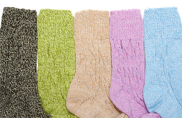 Image showing Colour sock put in row