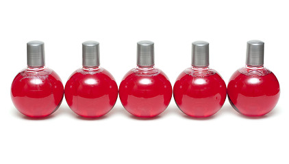 Image showing Red make-up vials