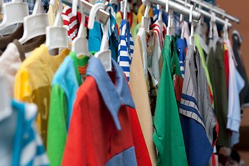 Image showing Shelving with varicoloured cloth