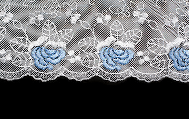 Image showing Lace decorated by pattern and decorative rose