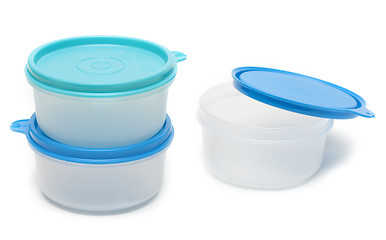 Image showing Set round plastic container