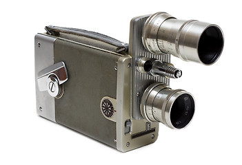 Image showing Old movie camera 16 mm with two lenses