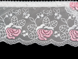 Image showing Lace decorated by pattern and decorative rose