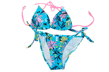 Image showing Feminine blue swimsuit