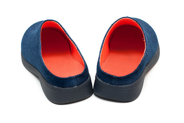 Image showing Pair baby footwear with orange insole