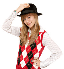 Image showing Beautiful girl in hat