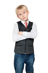Image showing Portrait of the boy in vest and tie
