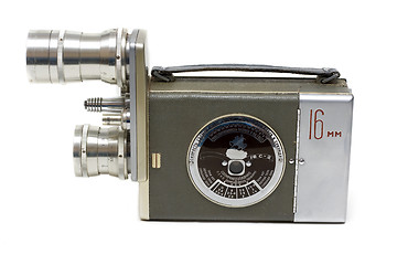 Image showing Old movie camera 16 mm with two lenses