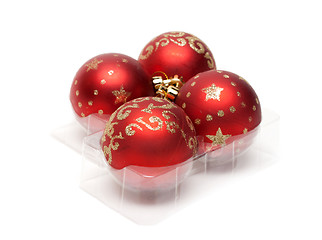 Image showing Red cristmas balls