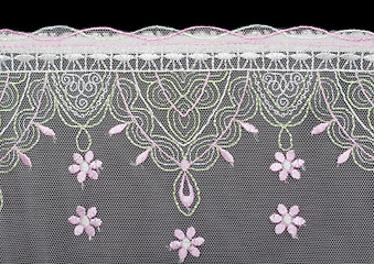 Image showing Lace decorated by pattern and decorative rose