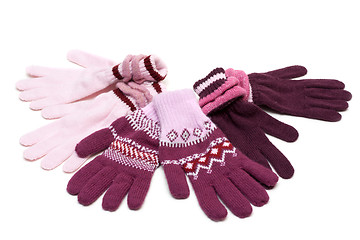 Image showing Striped much pairs of the gloves