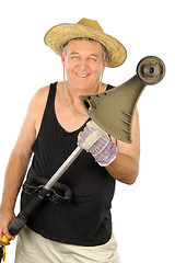Image showing Gardener With Whipper Snipper