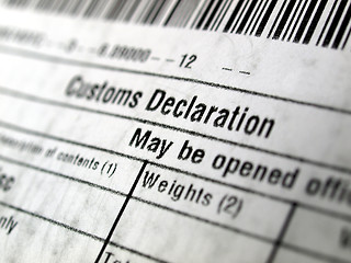 Image showing Customs declaration