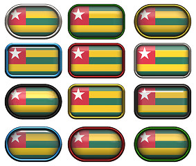 Image showing twelve buttons of the Flag of Togo