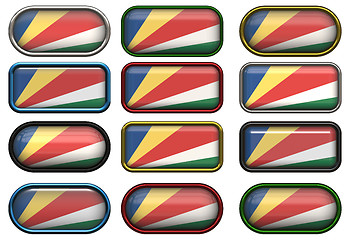 Image showing twelve buttons of the Flag of the Seychelles