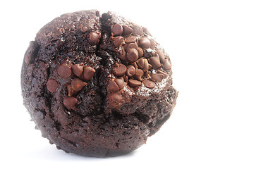 Image showing Chocolate muffin on white background