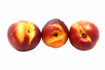 Image showing Three nectarine on white background